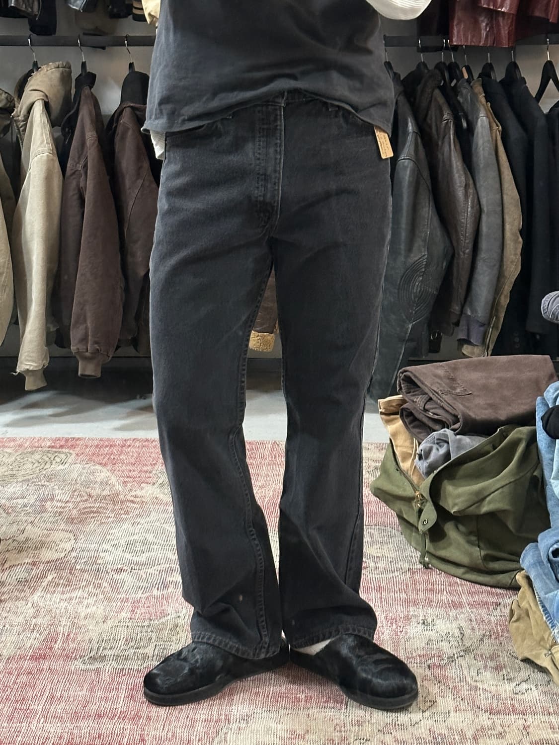 90’s USA Made 리바이스 517 블랙 오렌지탭 부츠컷 상품이미지10