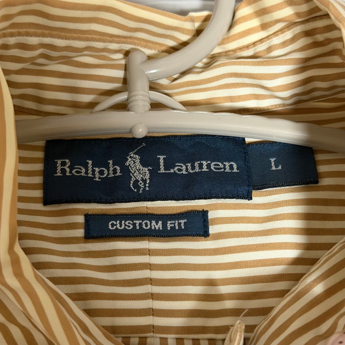 폴로랄프로렌 스트라이프 셔츠 베이지 폴로셔츠 커스텀핏 빈티지 L 상품이미지6