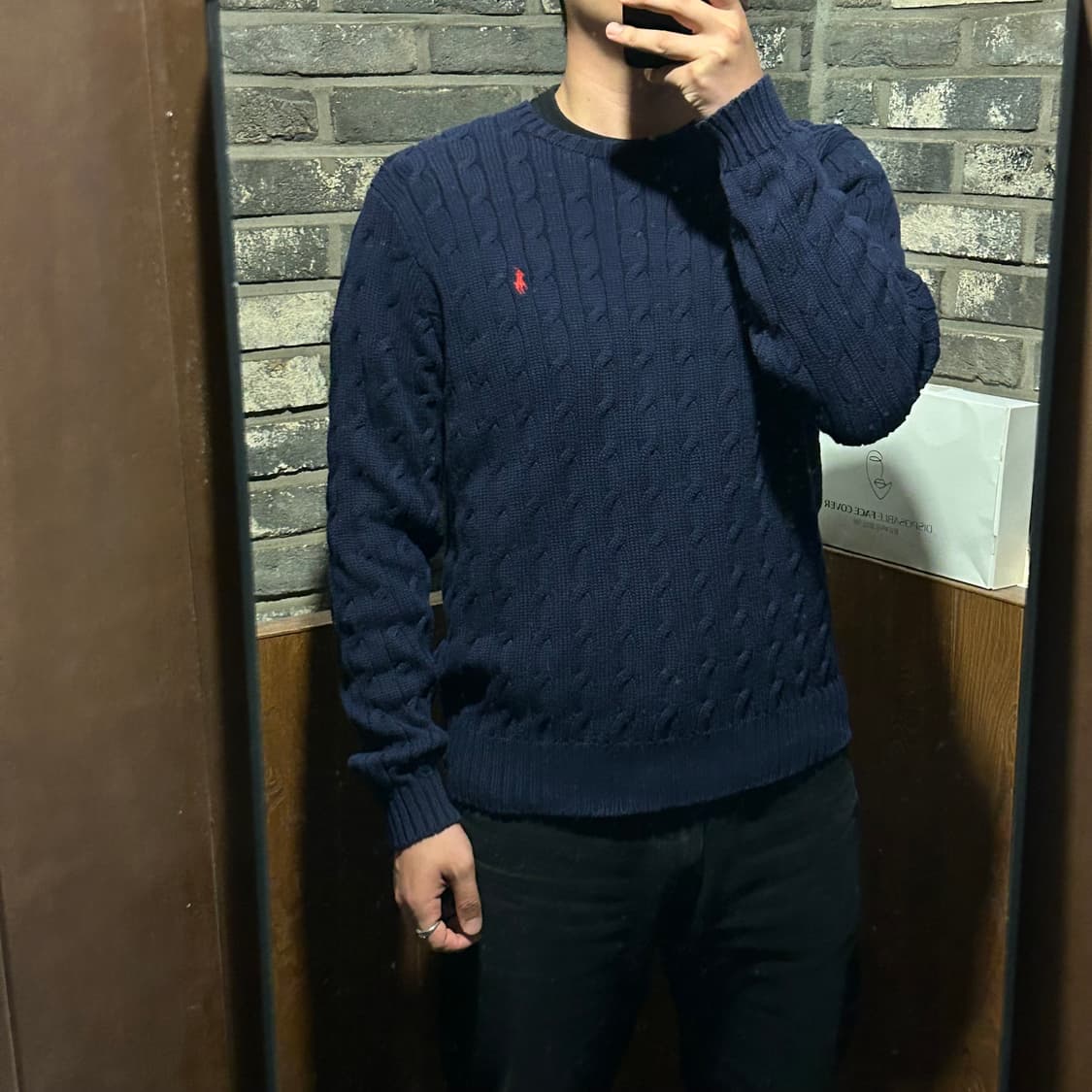 L) 폴로 랄프로렌 케이블 꽈배기 니트 네이비 상품이미지8