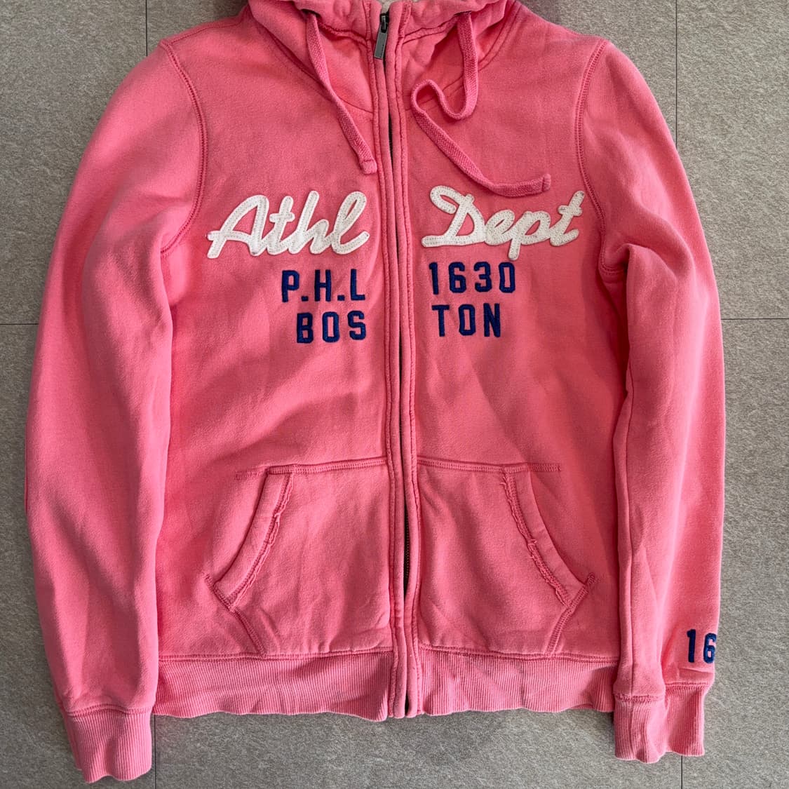 핑크 양털 후드 집업 상품이미지2