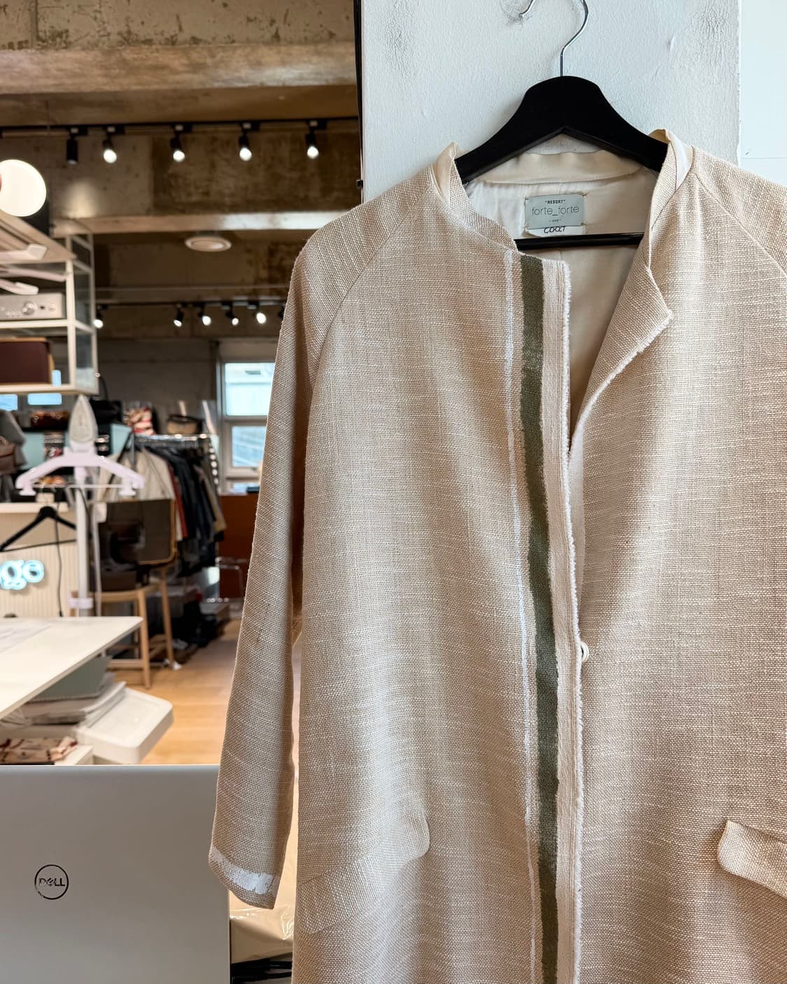 포르테 포르테 베이지 린넨 논라카 자켓  상품이미지3