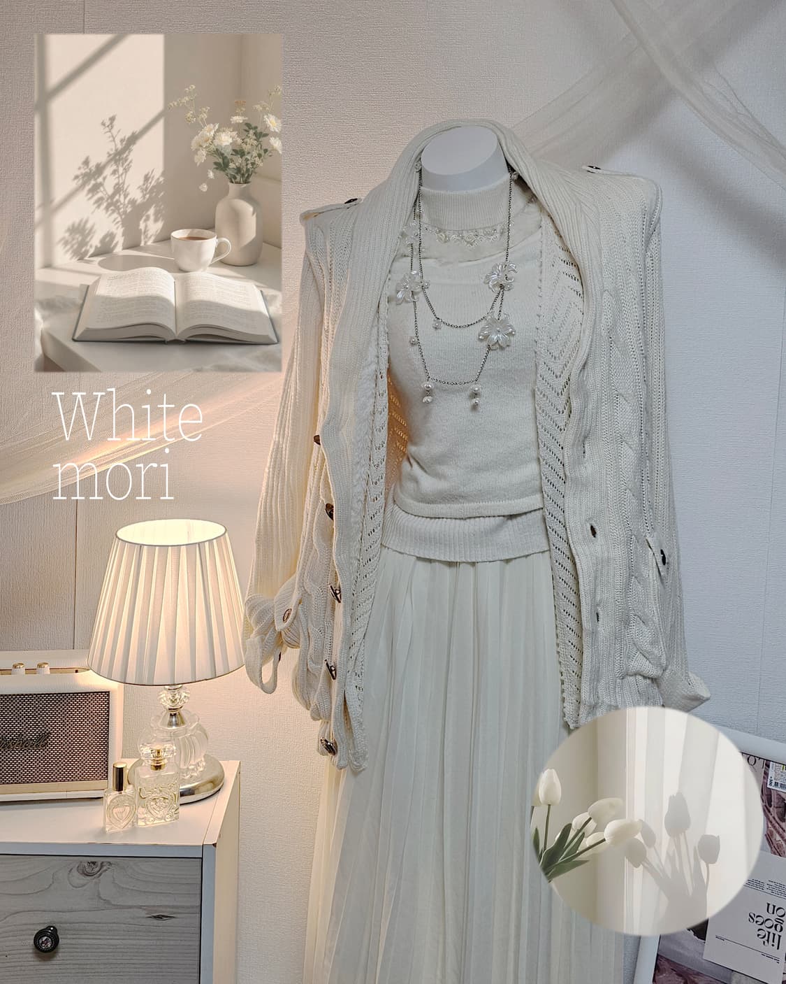 White mori fairy look style set 상품이미지1