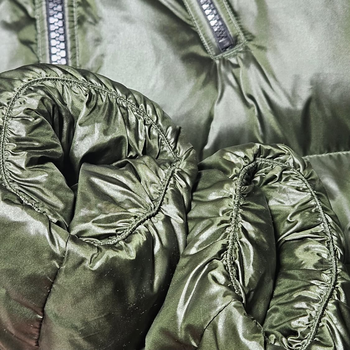 NIX 유광 후드 오리털 패딩 D/GREEN 95 상품이미지4