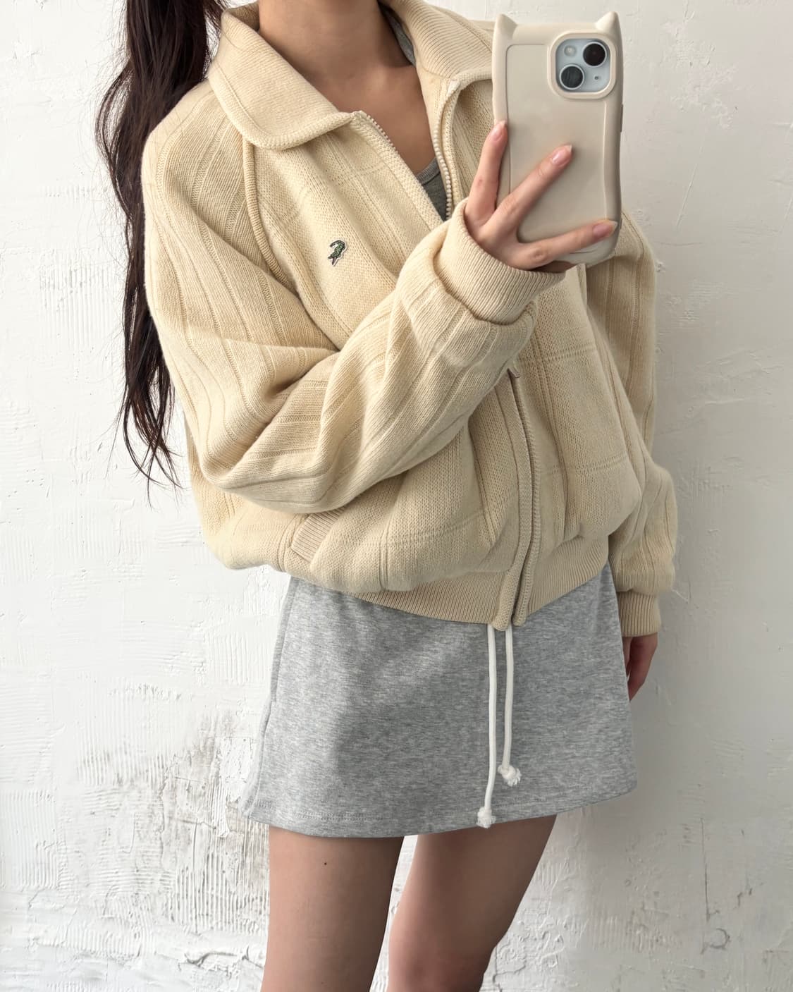 Lacoste 라코스테 베이지컬러 울 블루종 자켓 상품이미지1