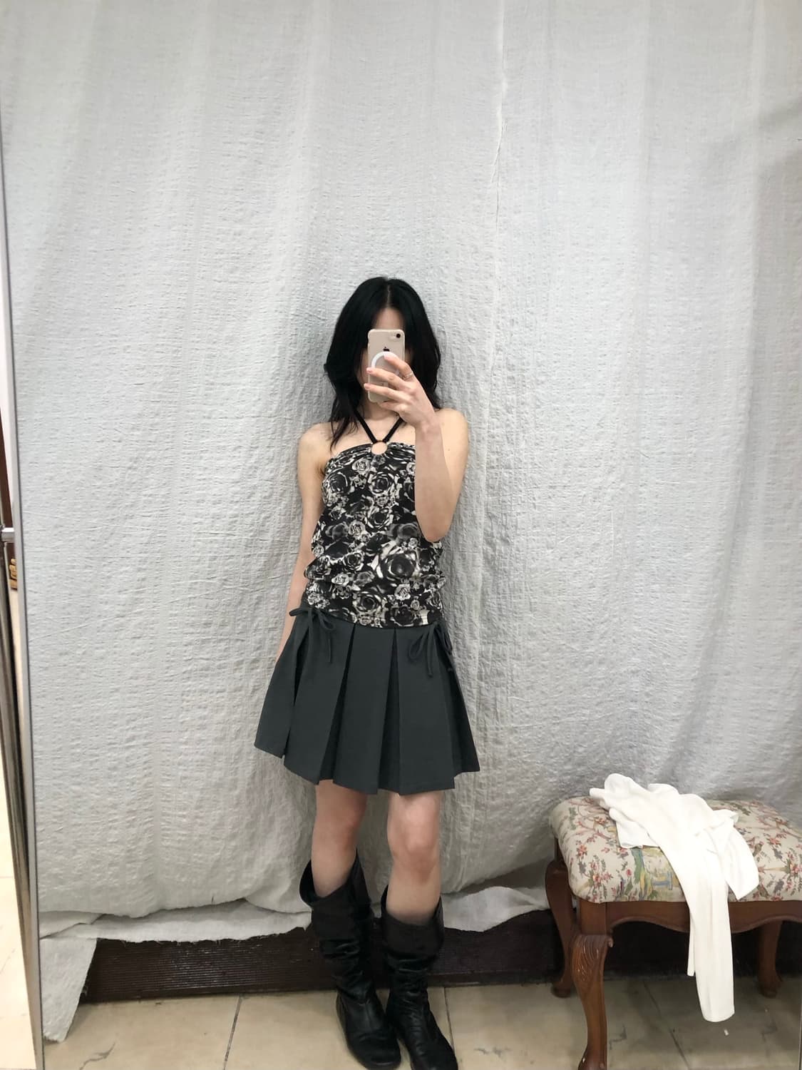 Black rose halter top 상품이미지3