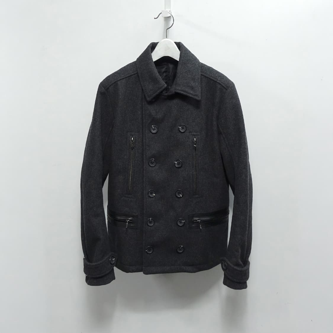 [46] SHELLAC 쉘락 더블버튼 레더 포켓 아티잔 나폴레옹자켓 상품이미지2