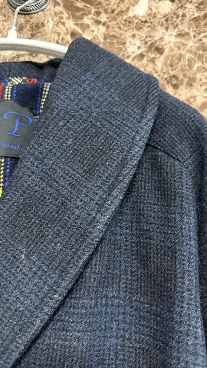 Massimo Piombo 모직 체크 남성 코트 48 상품이미지2