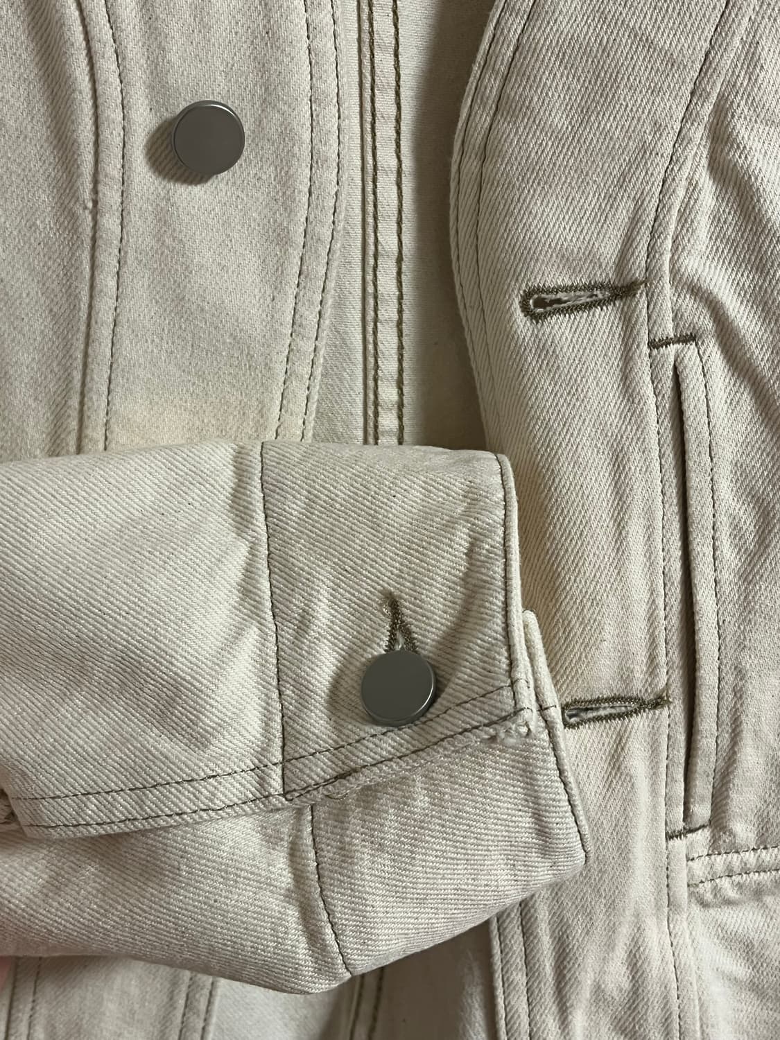 코스 카라리스데님자켓 아이보리 상품이미지4