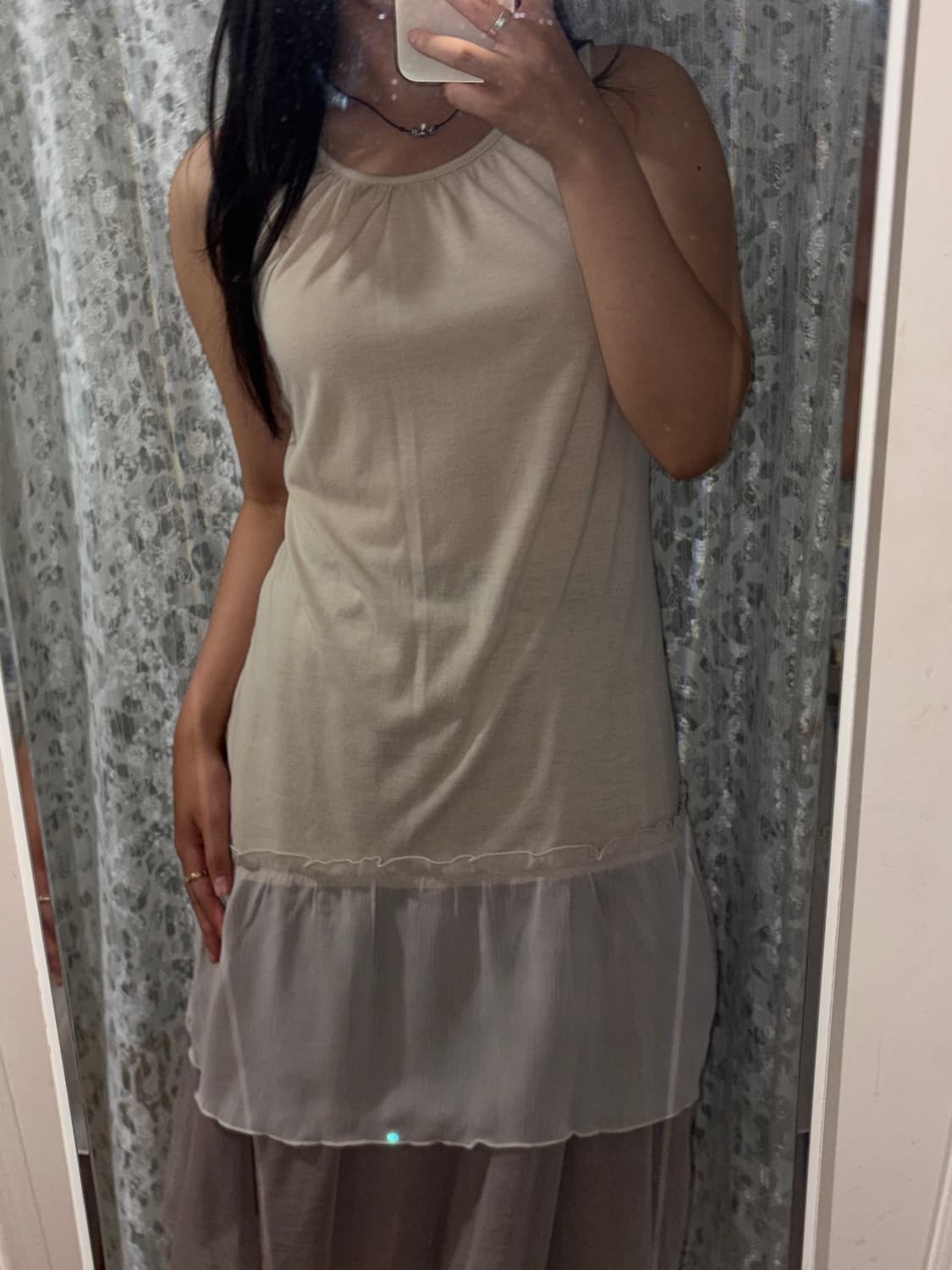 베이지 레이어드 원피스 상품이미지5