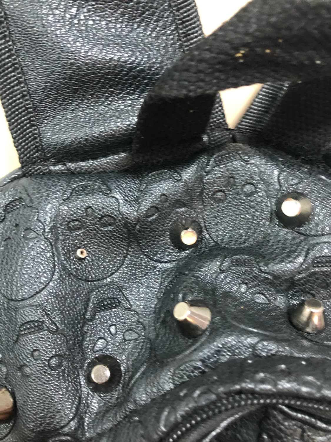 leather skull pattern studded backpack 상품이미지7