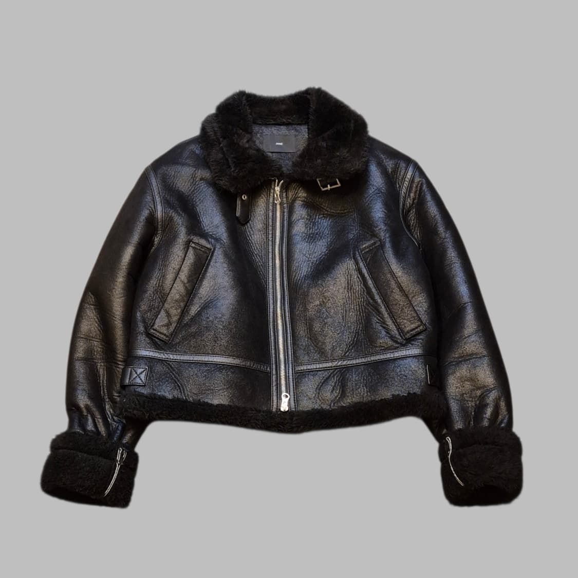 여성-FREE 블랙 숏 무스탕자켓  상품이미지1