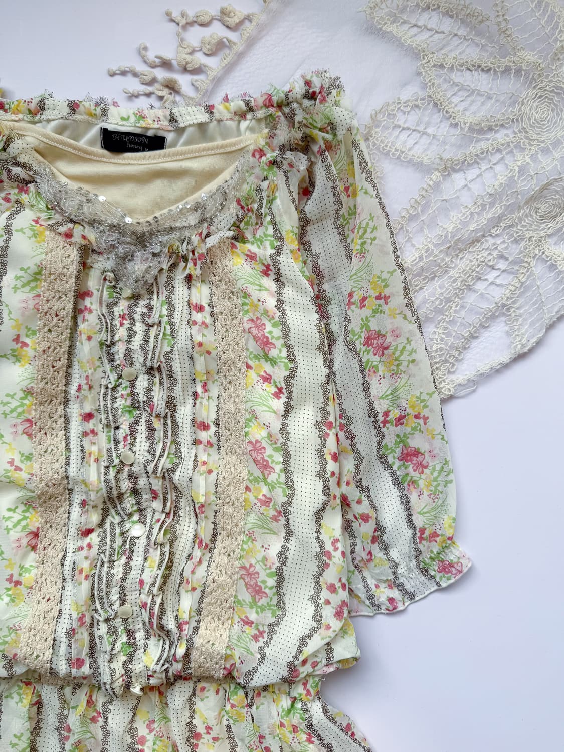 Floral Ruffled Button Blouse 0250 상품이미지2