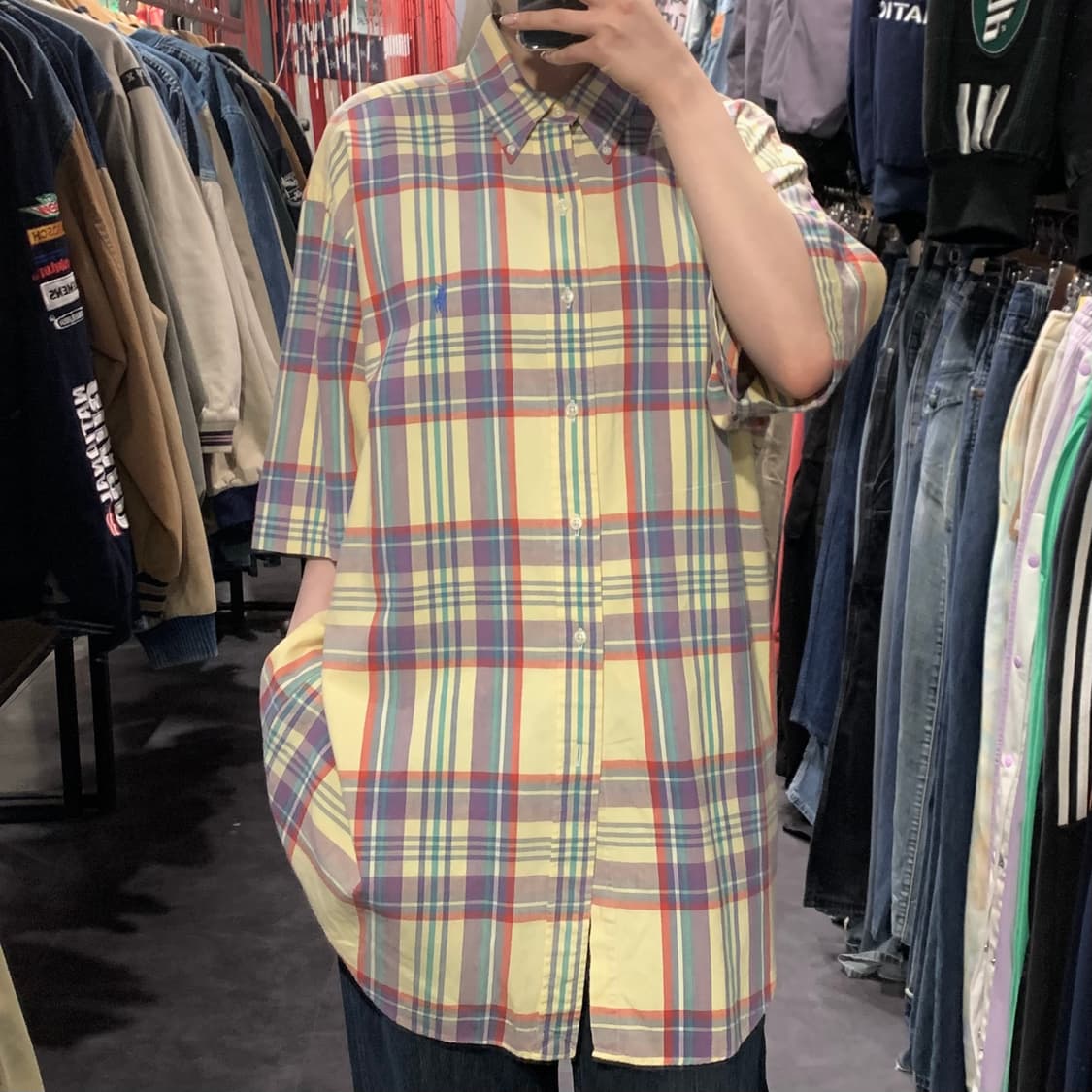 [IM]] 폴로 랄프로렌 체크 반팔 셔츠 옐로우 상품이미지2