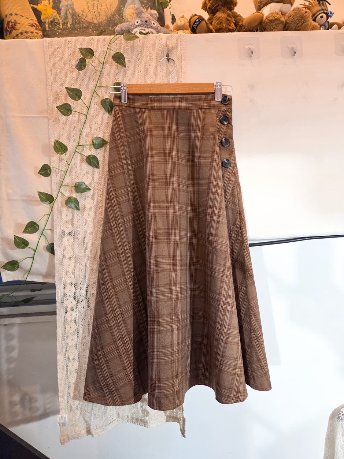 체크 롱스커트 상품이미지1