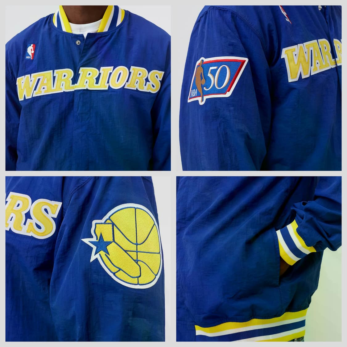 [L]미첼앤네스 골든스테이트 워리어스 어센틱 웜업 자켓 상품이미지6