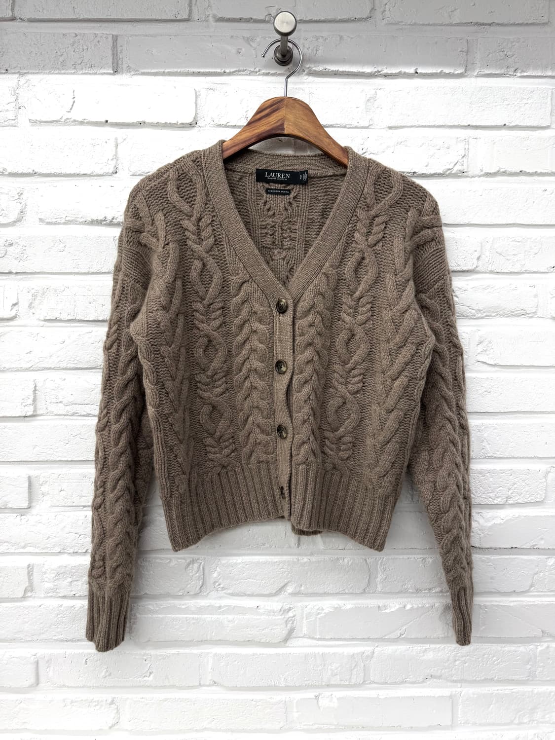 로렌 랄프로렌 브라운 케이블 가디건 상품이미지3