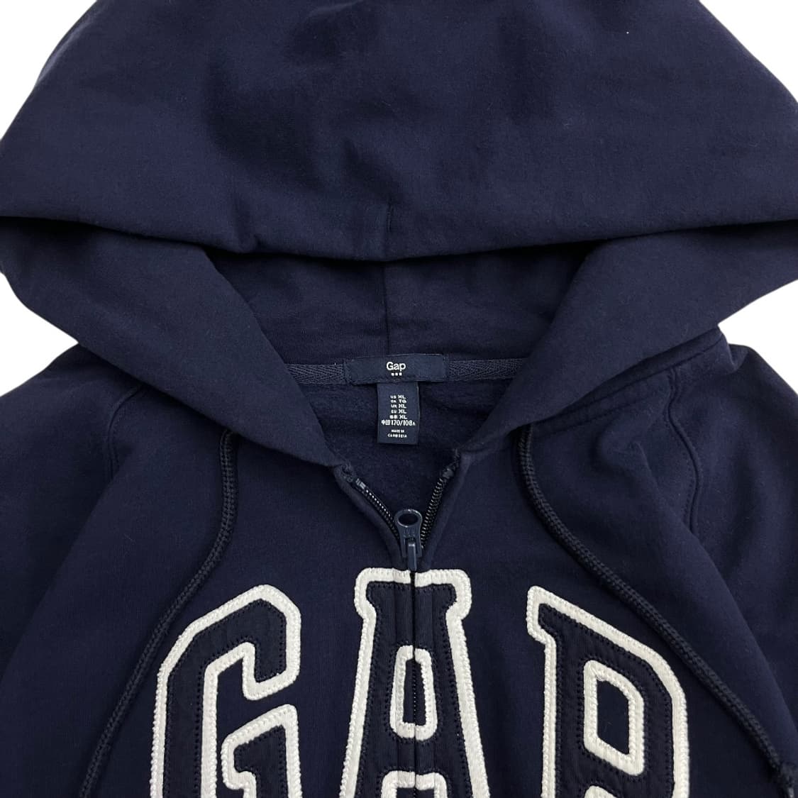 갭 센터로고 네이비 후드집업 XL 상품이미지5