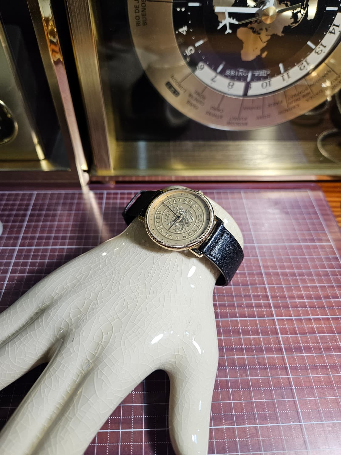 해밀턴 US Senate 상원 위원용 쿼츠 시계 블랙 가죽 상품이미지5