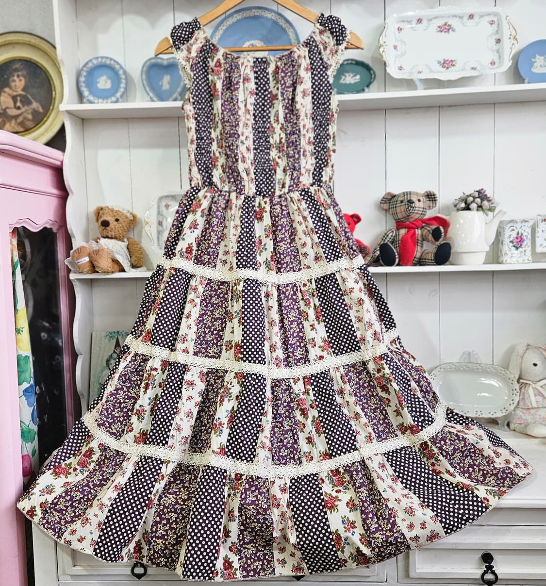 패치워크 플라워 롱원피스 상품이미지8