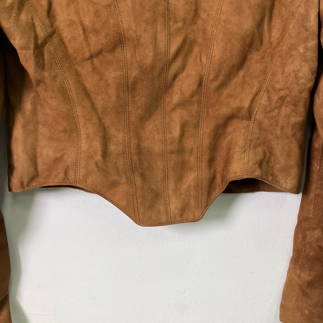 Hermes 에르메스 브라운 스웨이드 크롭 자켓 38 상품이미지7