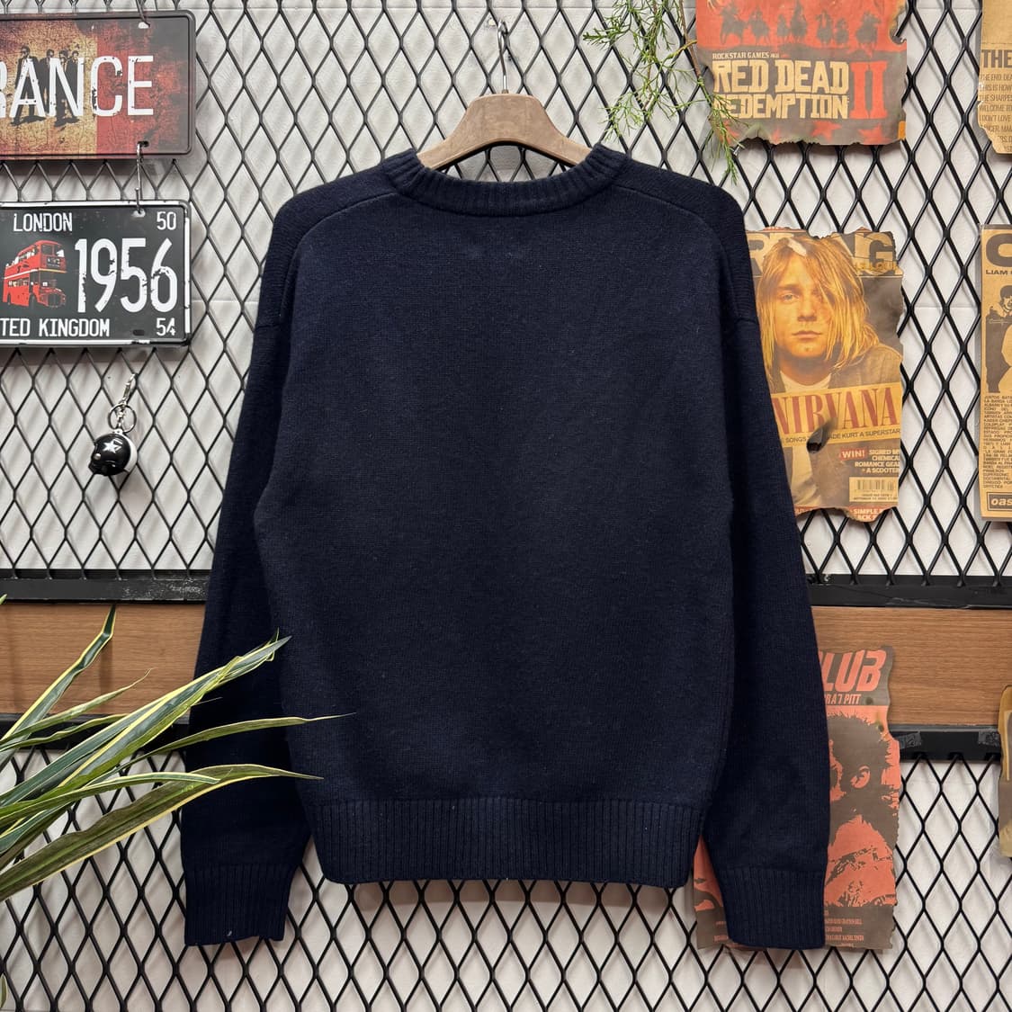 LEE 리 라운드넥 니트 전면 빅로고 포인트 네이비 상품이미지2