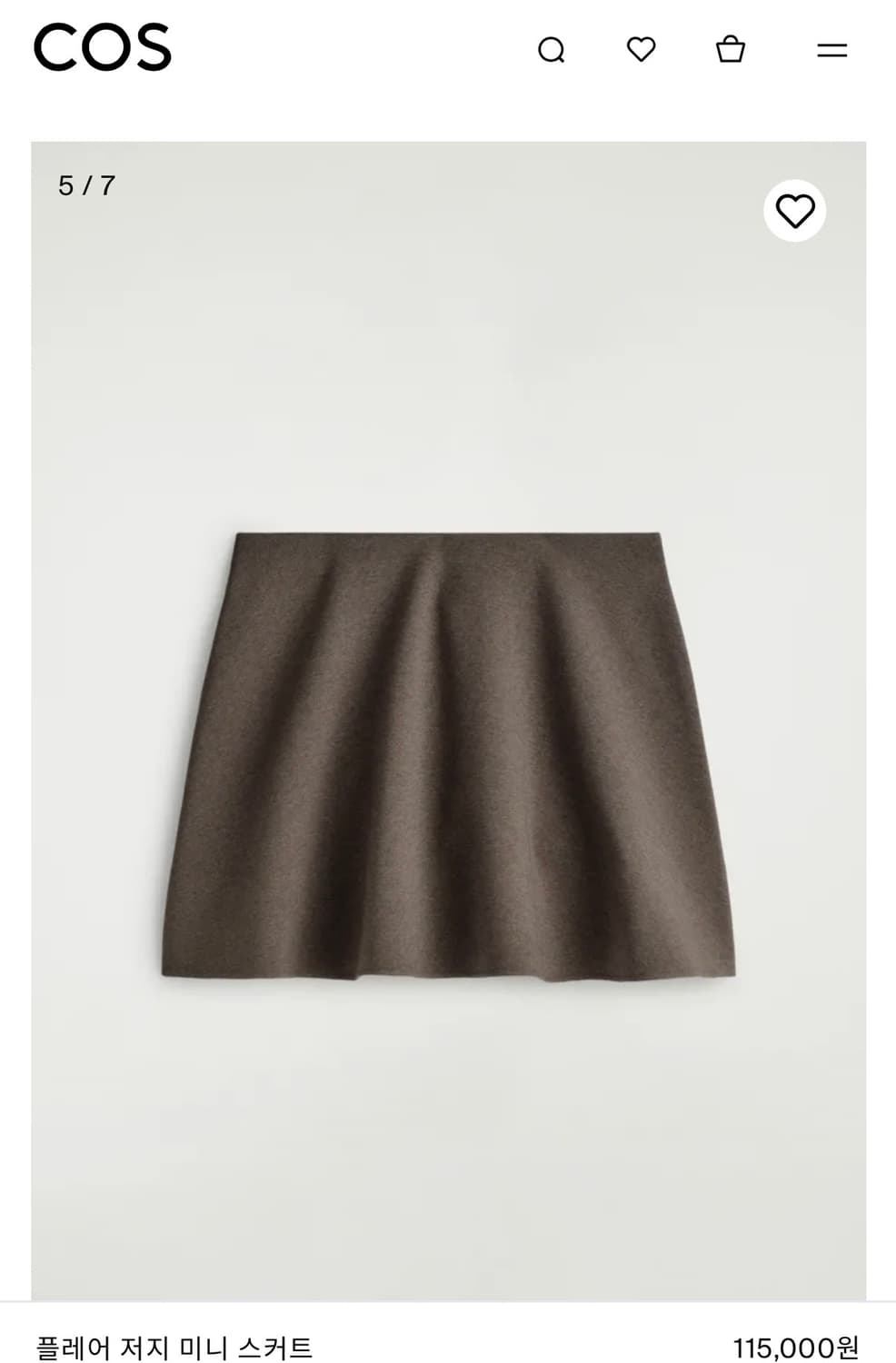 [미착용/새제품] cos 플레어 미니 스커트 xs 상품이미지1