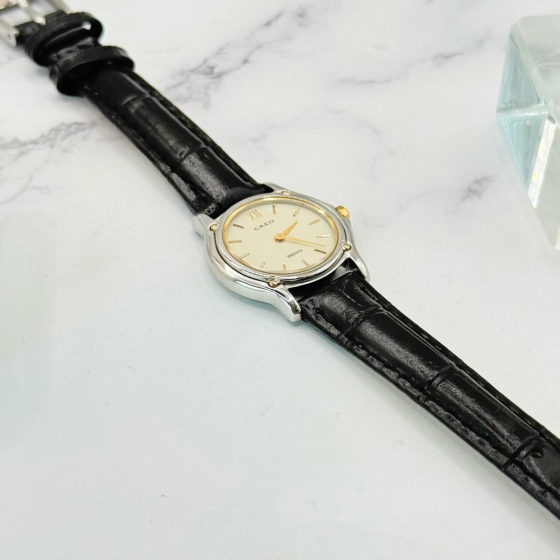 90s00s 빈티지 세이코 크레오 샴페인 골드 워치 상품이미지6