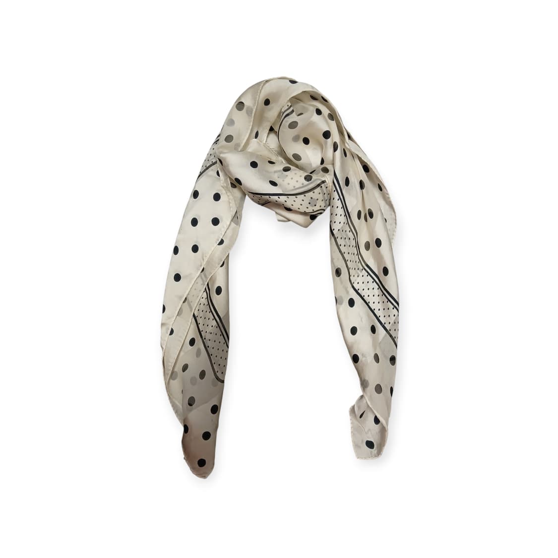 Christiane Orre 땡땡이 화이트 실크스카프  상품이미지1
