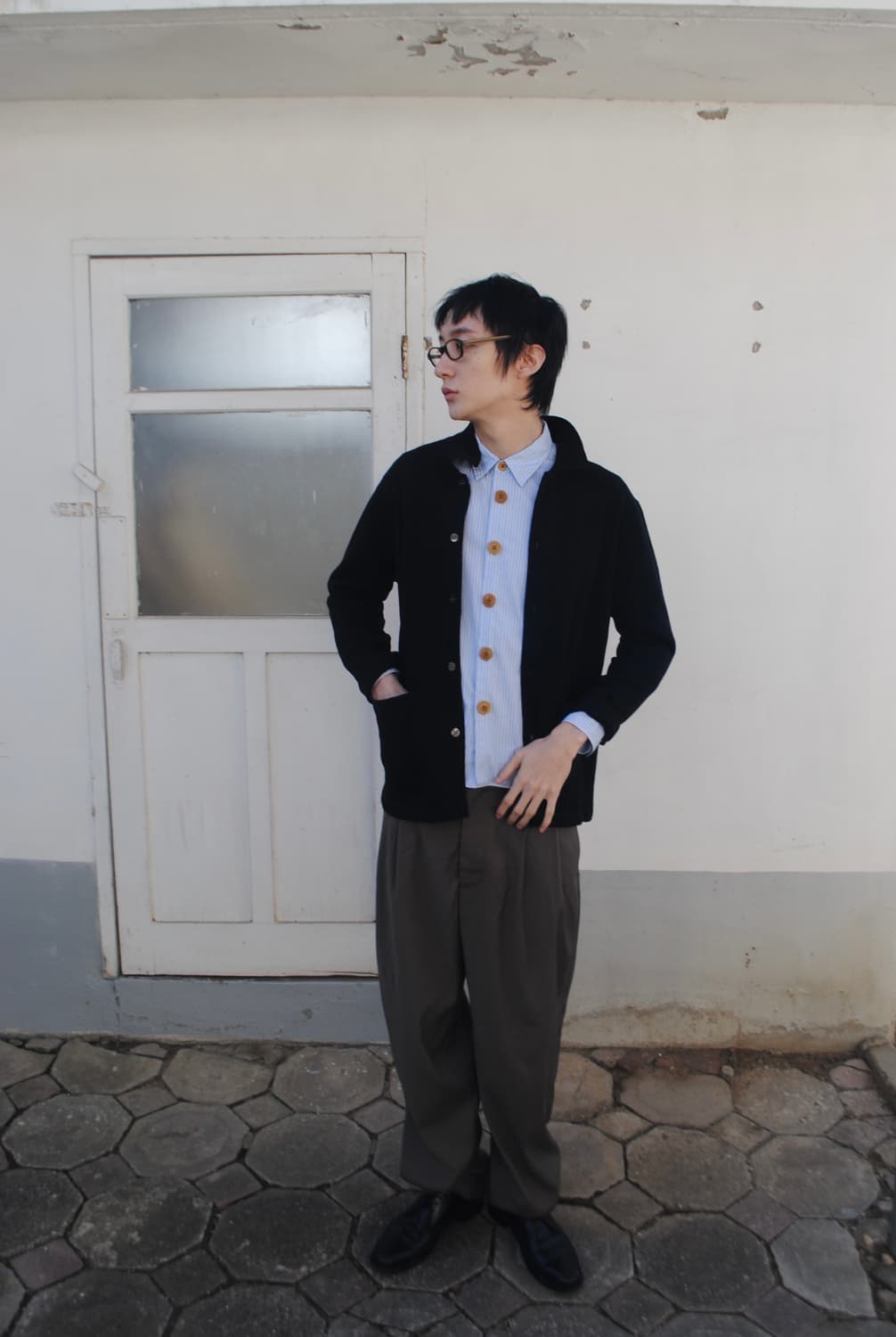 homme AD2002 big button shirt 상품이미지4