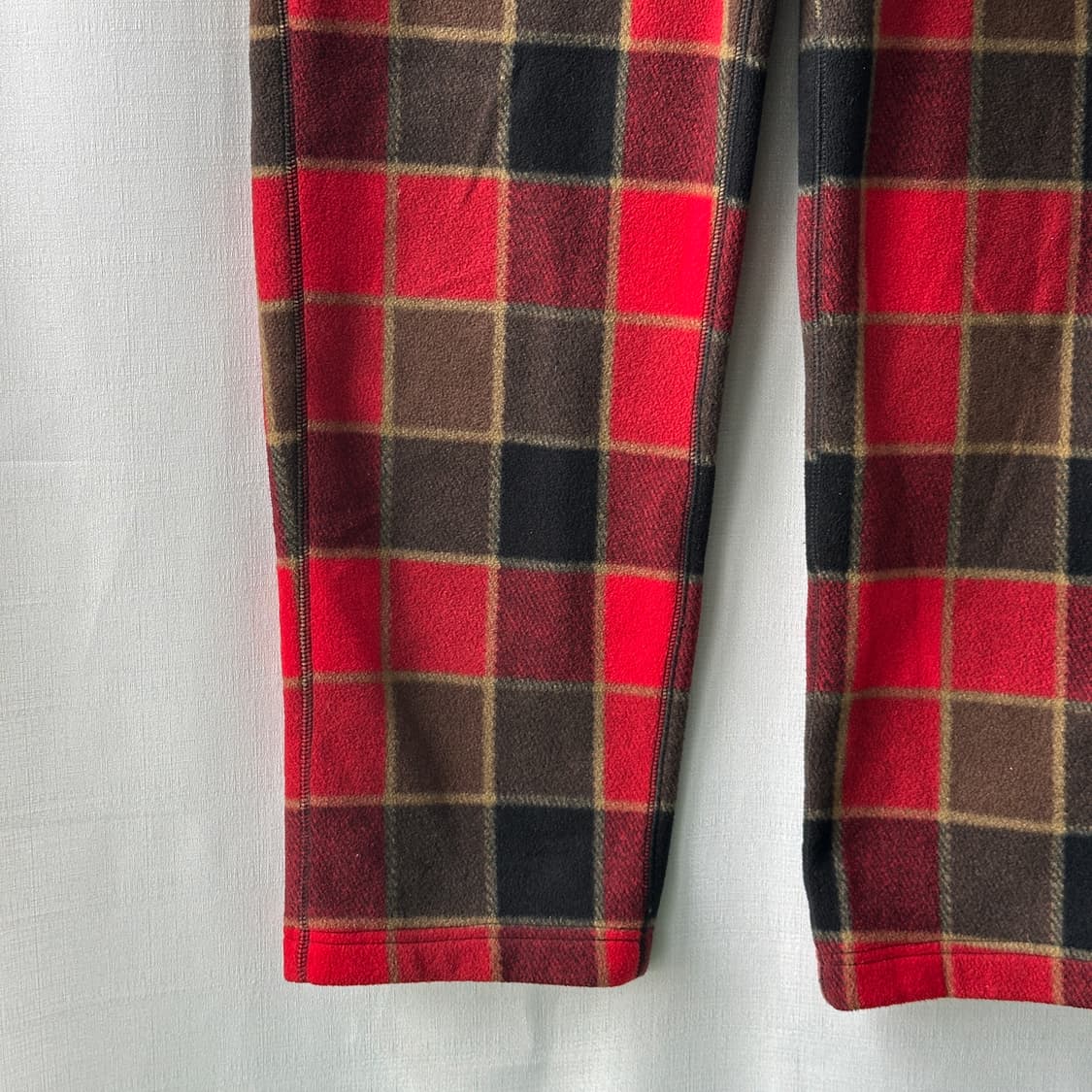 컬럼비아 Columbia 체크 플리스 스트레이트 팬츠 레드 M 상품이미지3