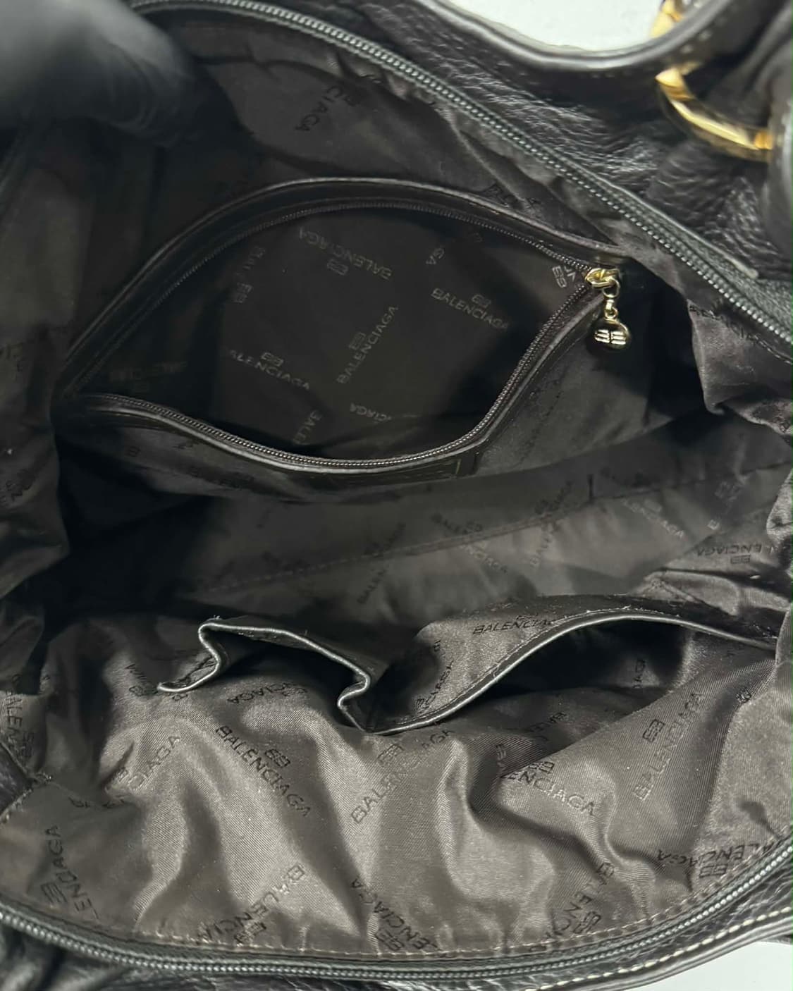 발렌시아가 00s 가죽 금장 숄더 호보백 블랙 토트 상품이미지8