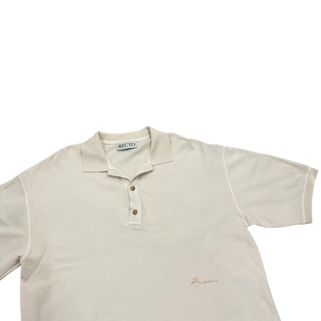 RECTO 렉토 피그먼트 폴로 카라티 크림 M 상품이미지2