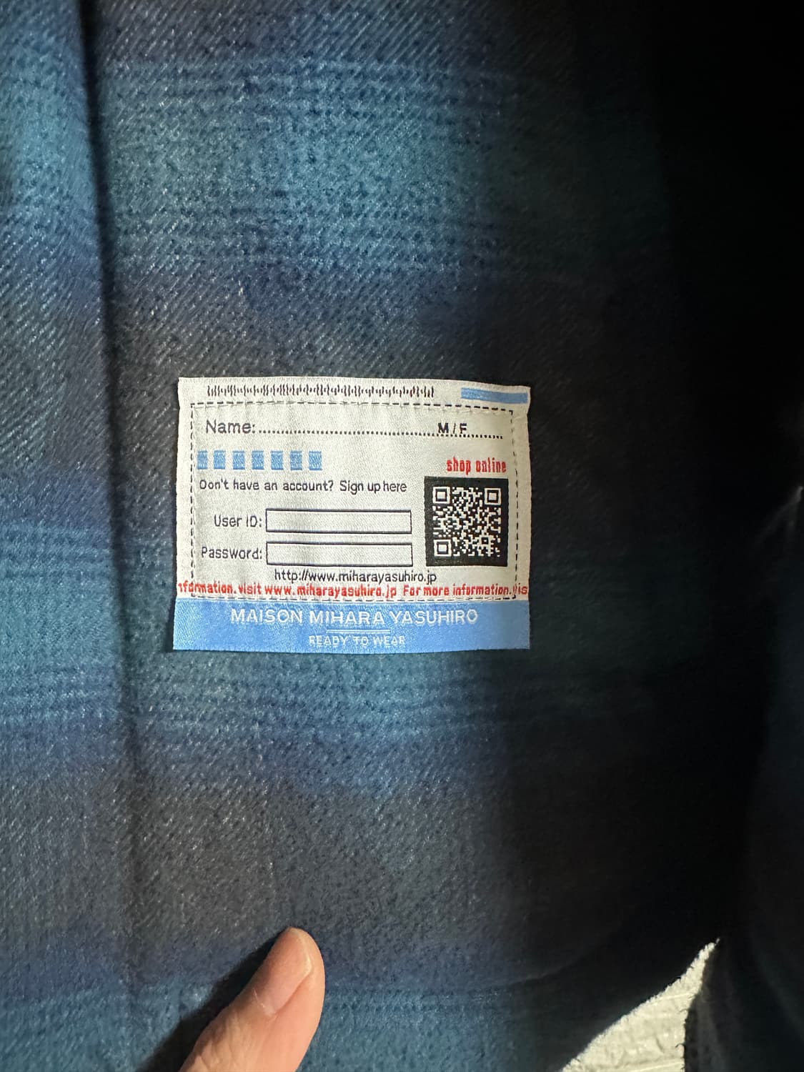 메종 미하라 야스히로 패디드 체크셔츠 블루 44 상품이미지6