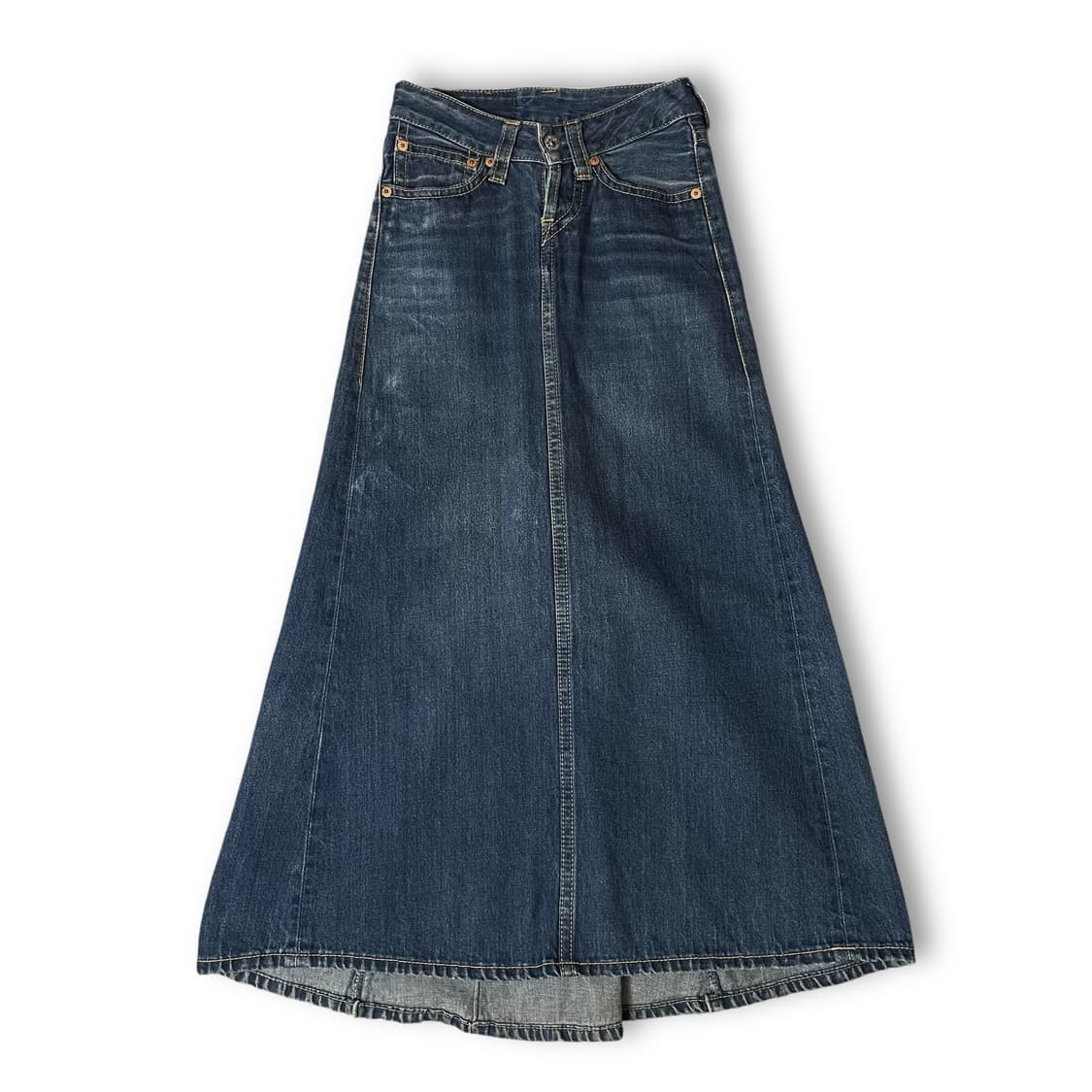 (28) 리바이스 957 진청 더블버튼 데님 스커트 상품이미지1