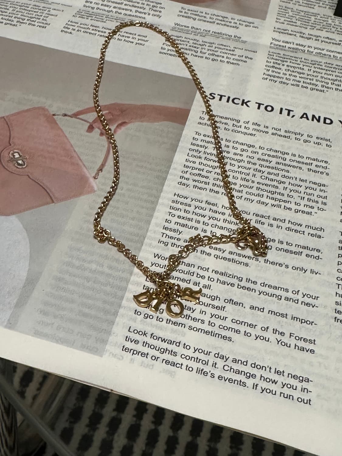 디올 CD 로고 금장 체인 목걸이 레터스 상품이미지5