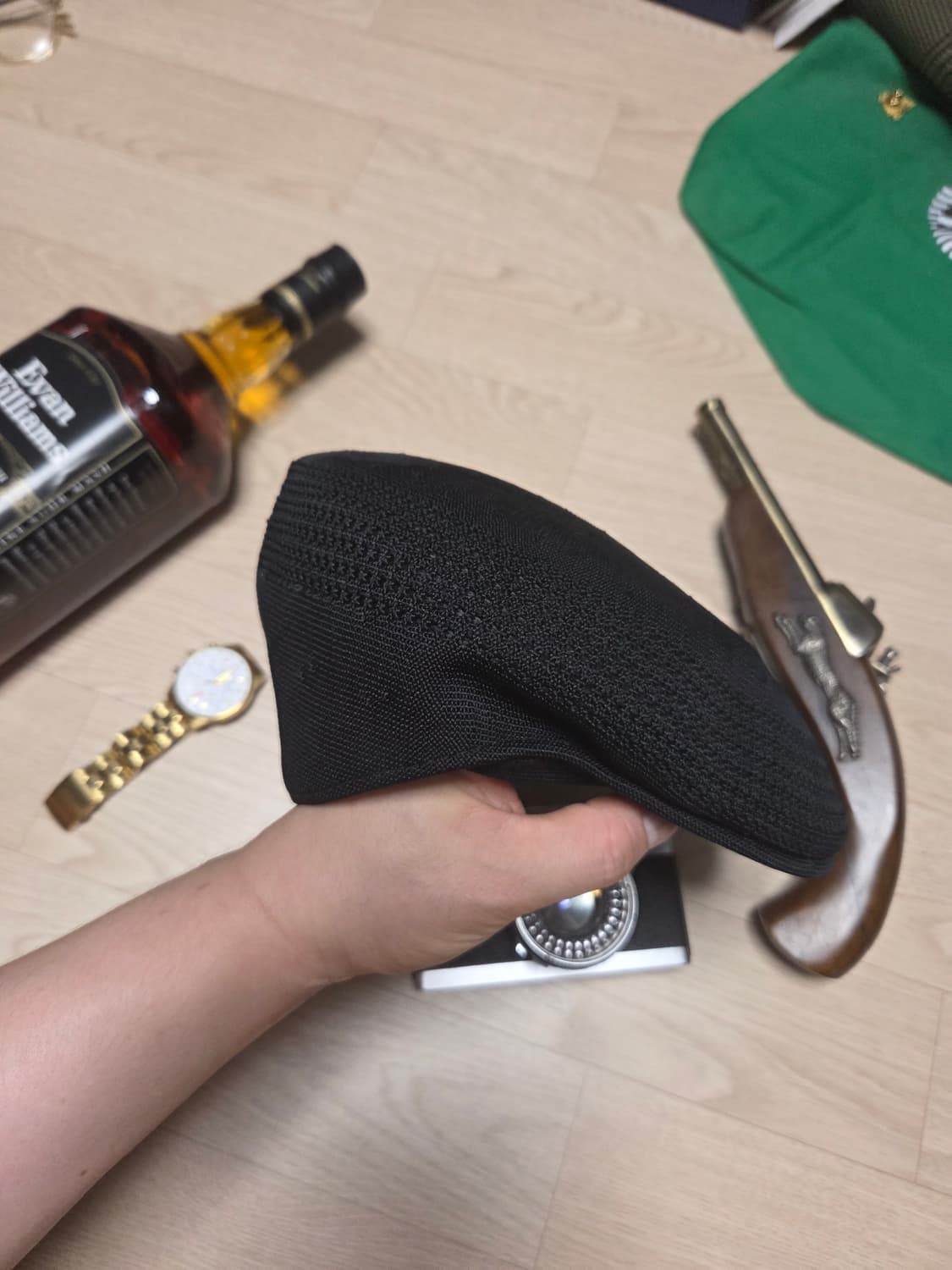 (1회 착용)KANGOL 캉골 헌팅캡 베레모 매쉬 트로픽 504 상품이미지2