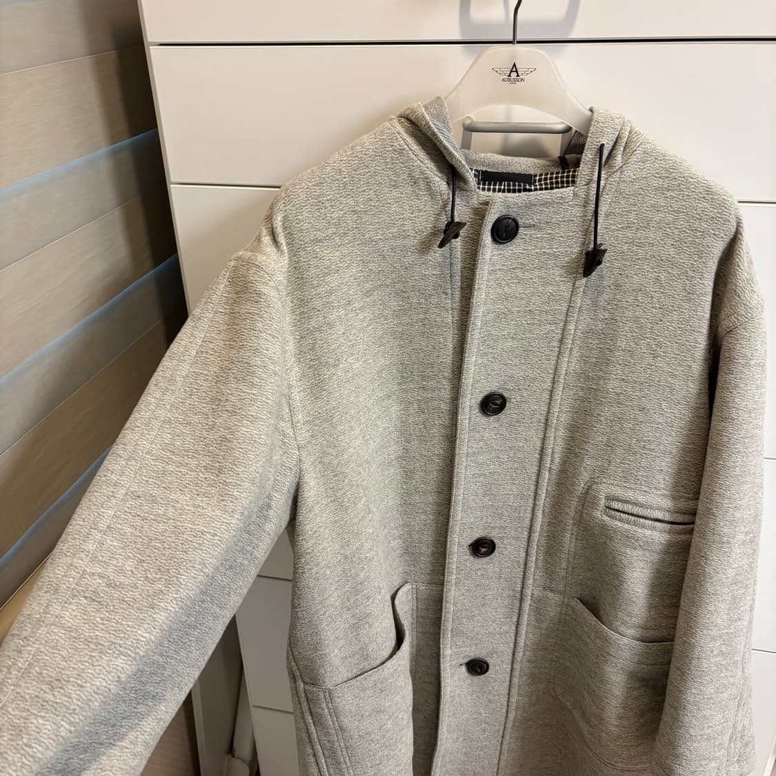 알레그리 울 100% 이태리 후드 코트 그레이 M 상품이미지6