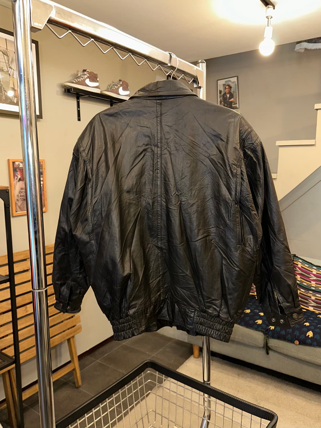 90’s Japanese cow-leather bomber jacket 상품이미지9