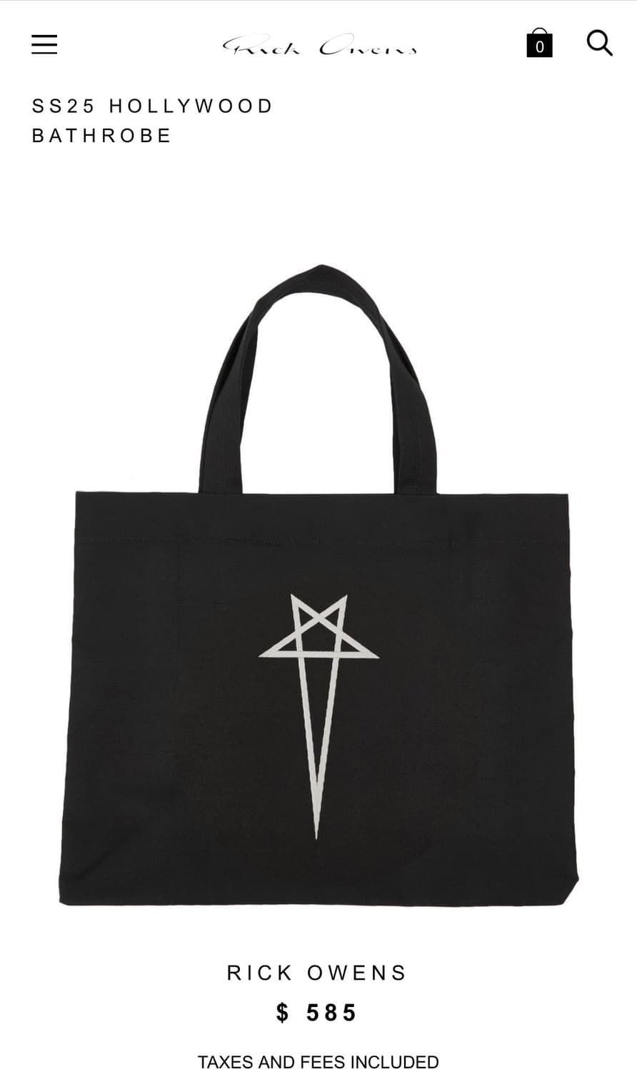 릭오웬스 펜타그램 토트백 상품이미지3