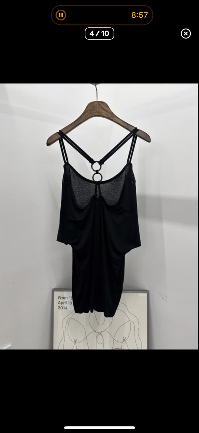 스컬 스터드 오프숄더 티셔츠 펑크 상품이미지4