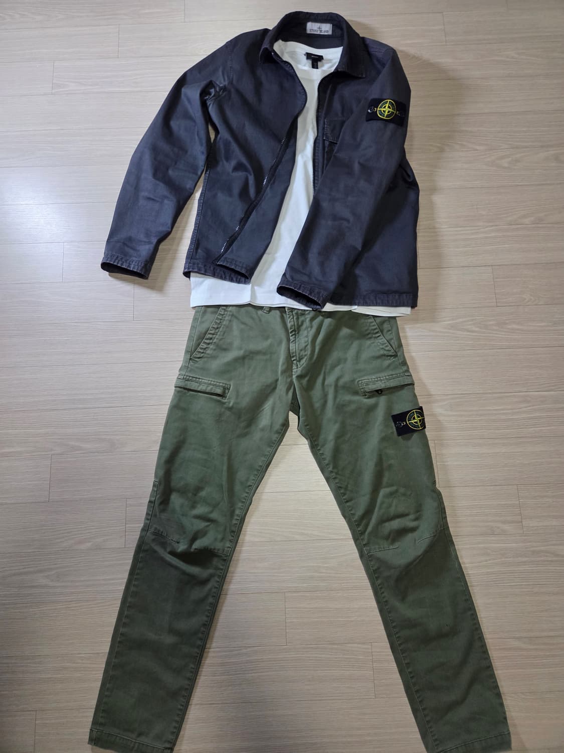 [풀셋] 스톤아일랜드 가먼트다잉 셔츠 자켓 + 카고 팬츠 상품이미지5