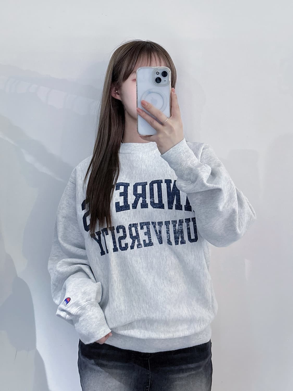 챔피언 00‘s 앤드류스 유니버시티 리버스위브 맨투맨 상품이미지1