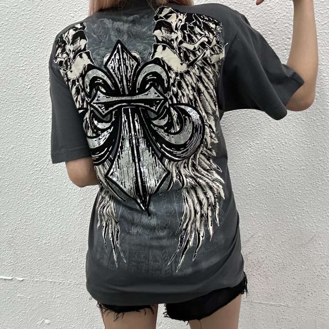 usa 빈티지 y2k 락시크맛 차콜 반팔 M 상품이미지2