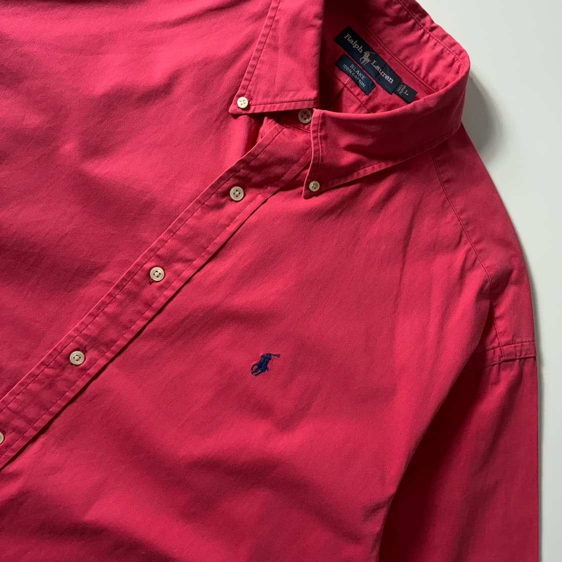 Polo  폴로 랄프로렌 자수 코튼 코랄레드 셔츠  상품이미지2