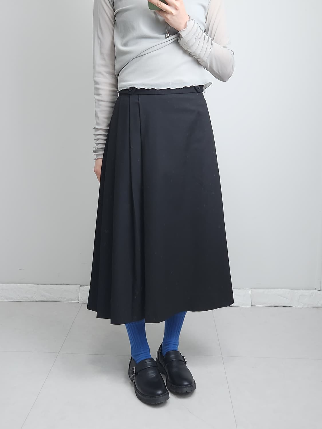 (GU x By Rokh)사이드 플리츠 스커트 상품이미지5