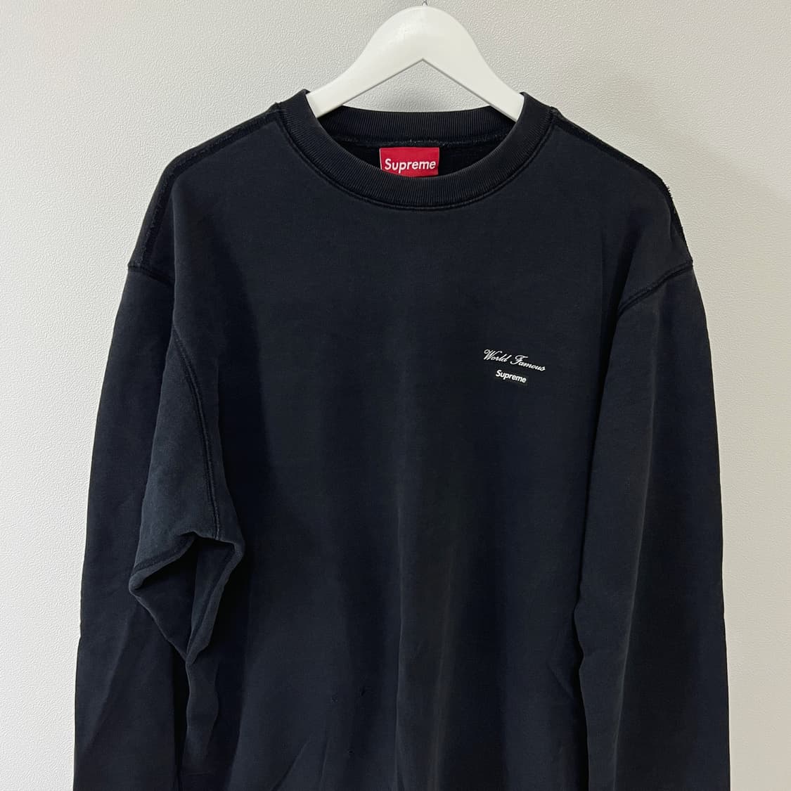 슈프림 08SS 월드 페이머스 백 박스로고 크루넥 블랙 상품이미지5
