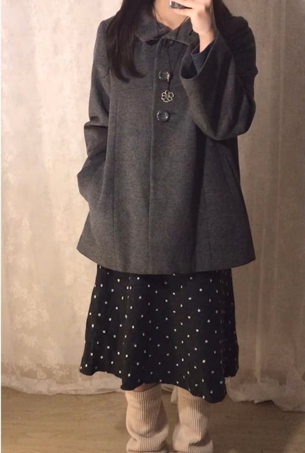 빈티지 도트 미디스커트 판매 상품이미지2