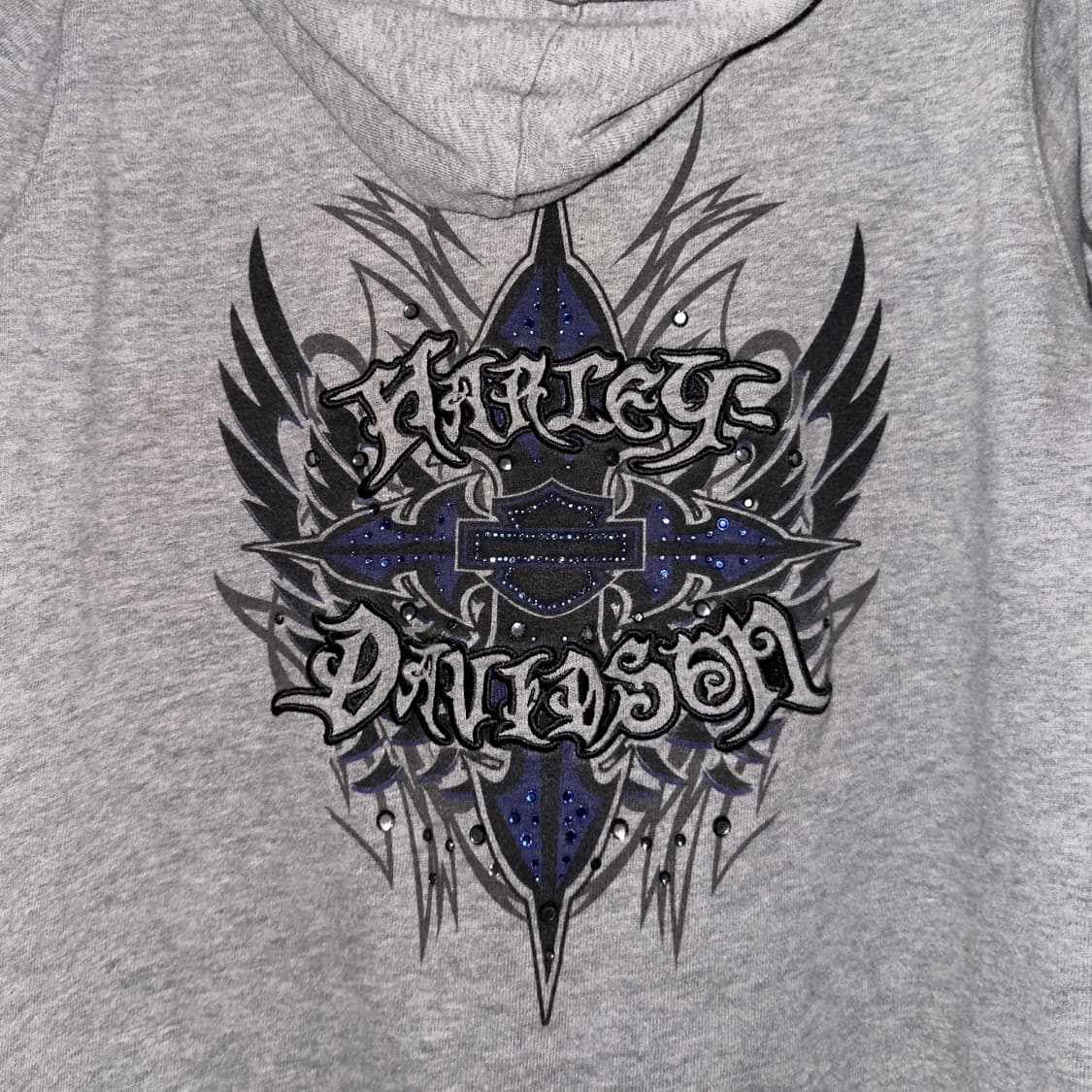 2009 할리데이비슨 블루 블링 & 플레임 후드 집업 상품이미지5