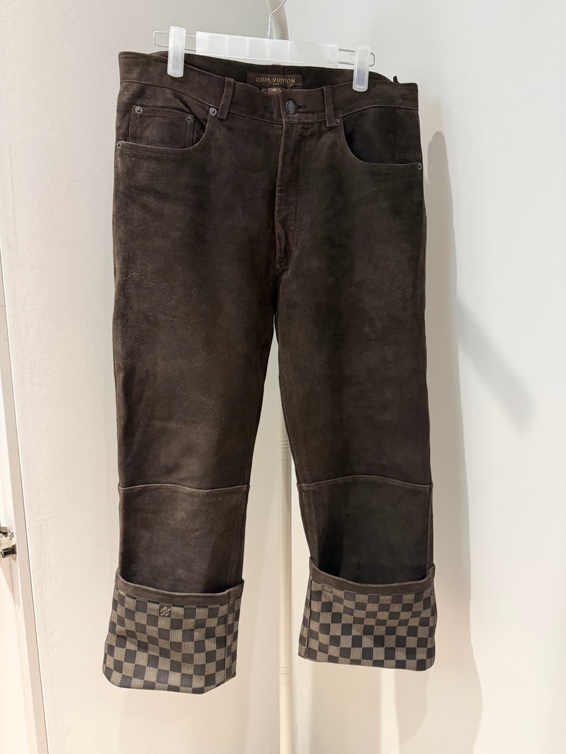 [48] 루이비통 고트 스웨이드 다미에 패턴 팬츠 상품이미지1