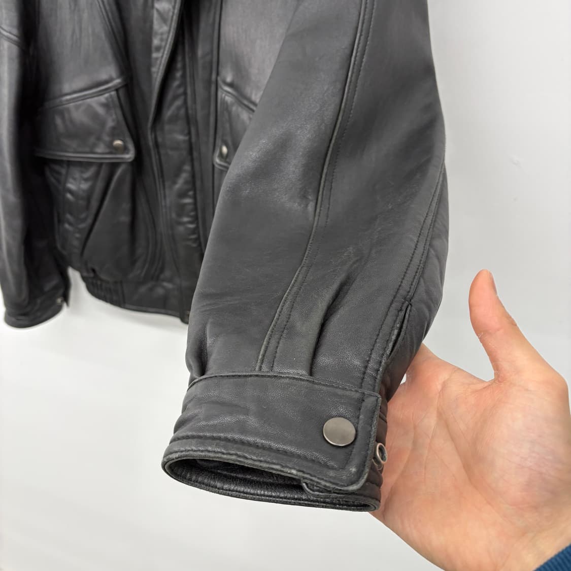 양가죽 블루종 자켓 블랙 남L 상품이미지5